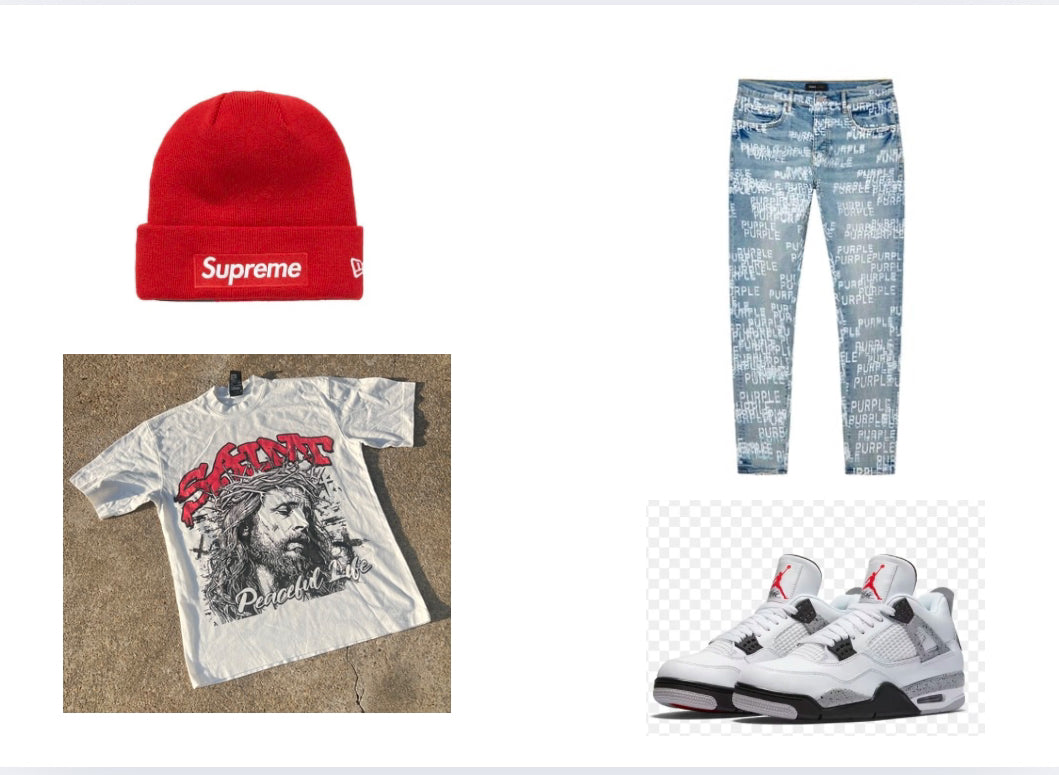 White & Red Saint Jesus Tee