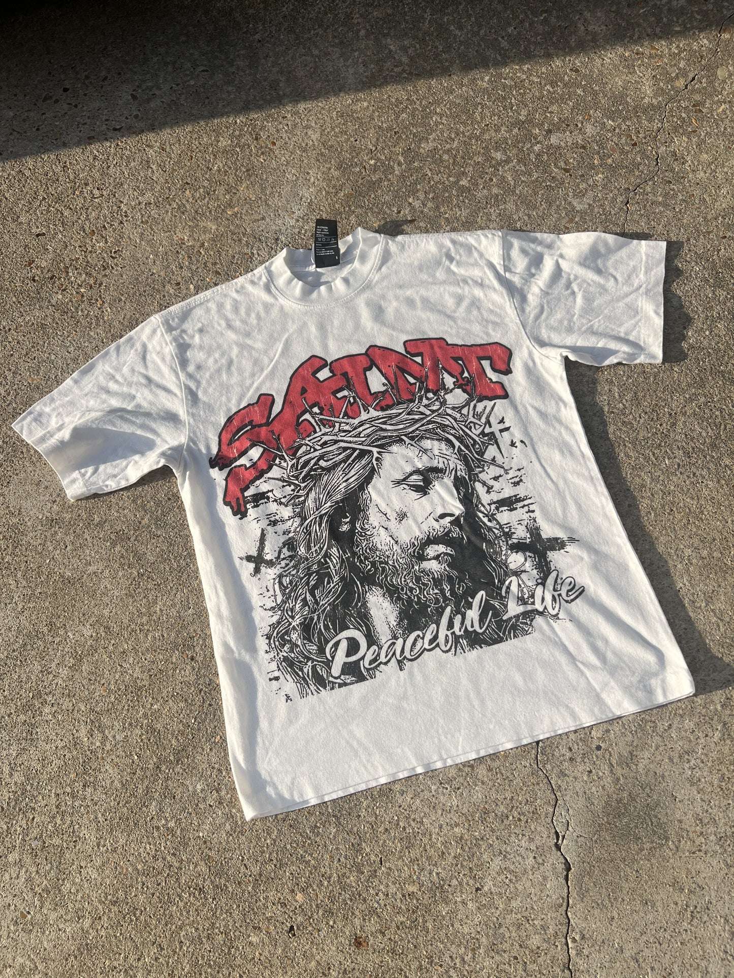 White & Red Saint Jesus Tee
