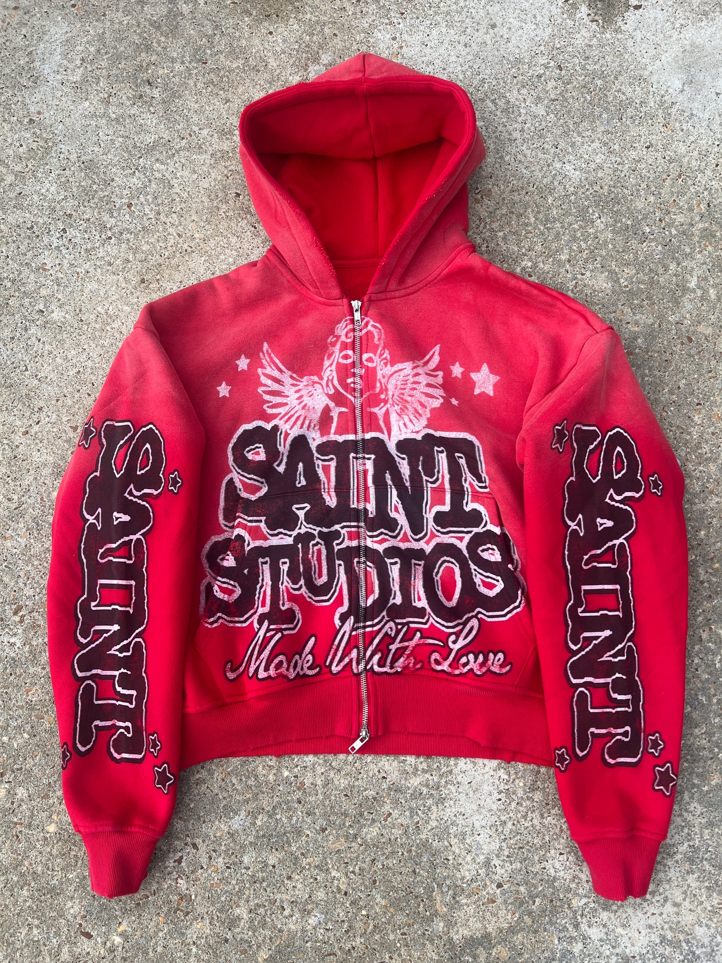 Red "Saint Angels" Zip-Ups