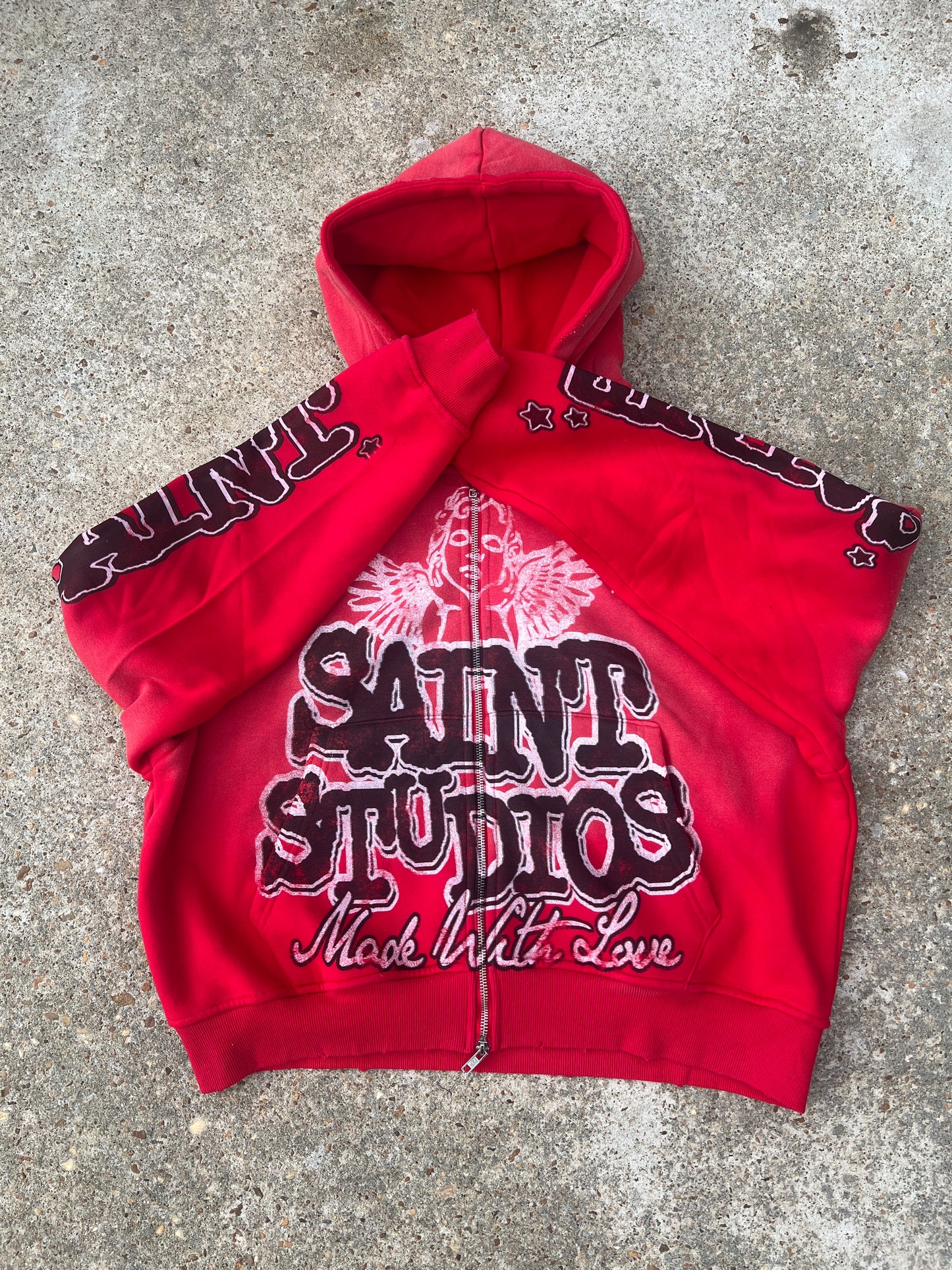 Red "Saint Angels" Zip-Ups